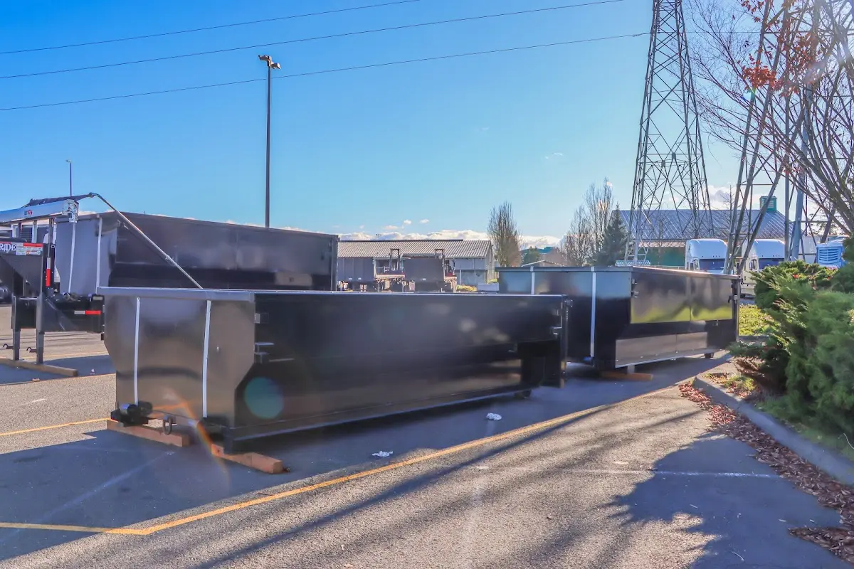 Roll-off dumpster ready for waste disposal at job site for Concrete Dumpster Rental in Coal